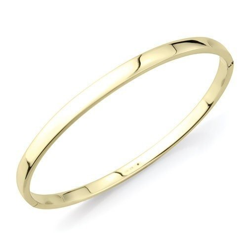 18ct Gold Bangle, Women's Bold Hinged Design, 4mm, 10.50g, Gift Box Included - Samuel Perry
