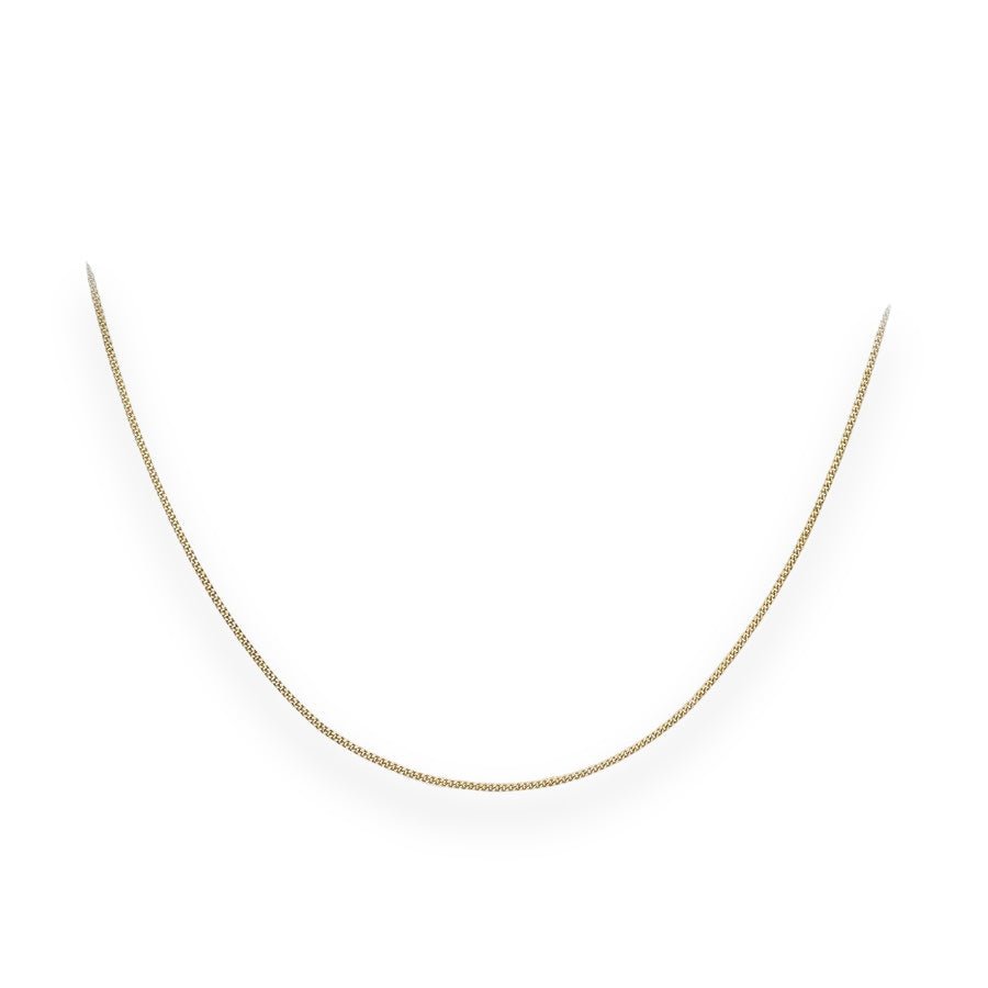 18ct Gold Curb Chain - 1mm - Samuel Perry
