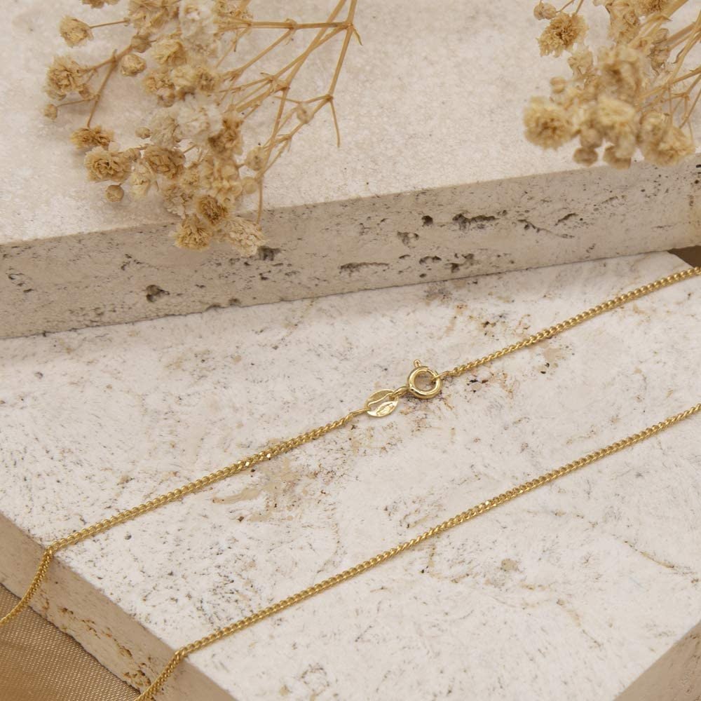 18ct Gold Curb Chain, Diamond Cut, Women's Bold Statement, 1.5mm, 18”, Gift Box Included - Samuel Perry