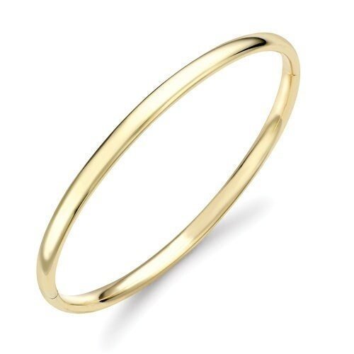 18ct Gold Oval Bangle, Women's Timeless Hinged Solid Look, 4mm, 26.80g, Gift Box Included - Samuel Perry