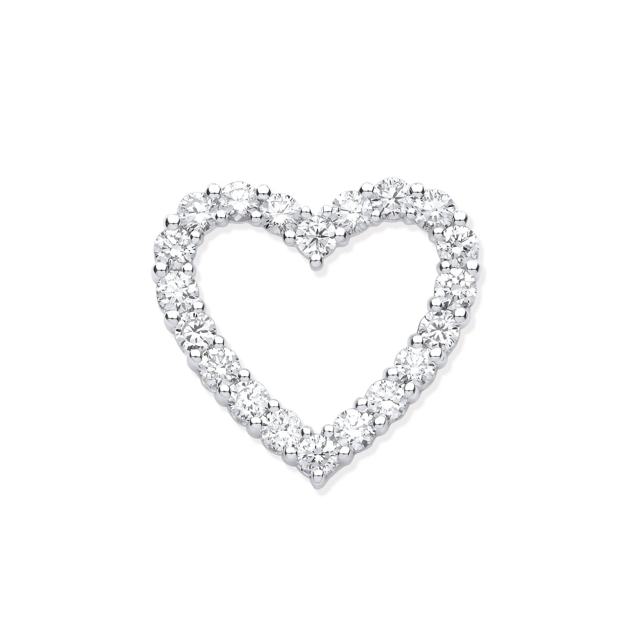 18ct White Gold, 1.01ct Heart Diamond Necklace, Ultimate Luxury, 16-20" Chain Options, Gift Box Included - Samuel Perry