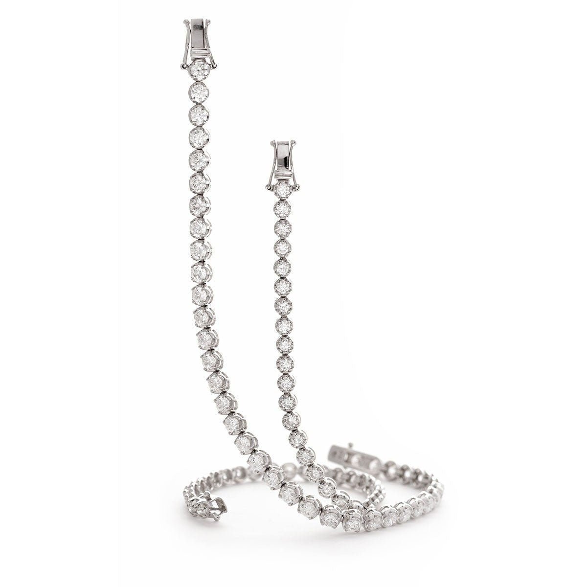 18ct White Gold 5.00ct Diamond Tennis Bracelet Illusion Set Women's 7.5" GIFT Box - Samuel Perry