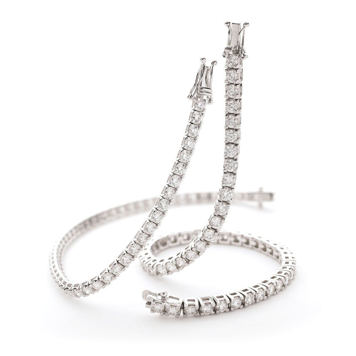18ct White Gold 7.00ct Diamond Tennis Bracelet Box Set Women's 7.5" GIFT Box - Samuel Perry