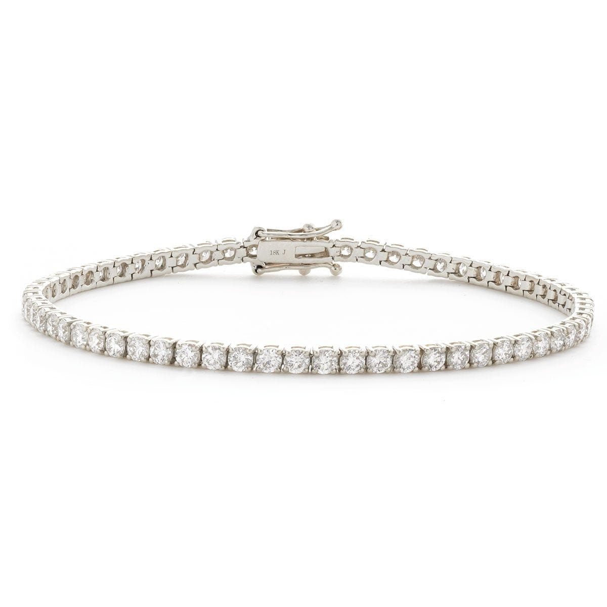 18ct White Gold 8.00ct Diamond Tennis Bracelet Gallery Set Women's 7.5" GIFT Box - Samuel Perry