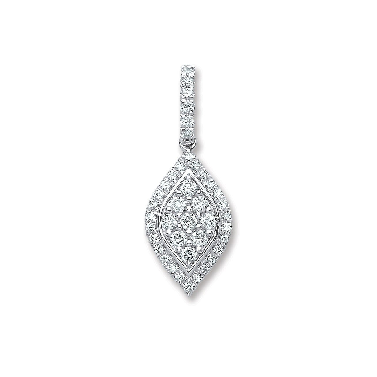 18ct White Gold Drop 0.33ct Diamond Necklace