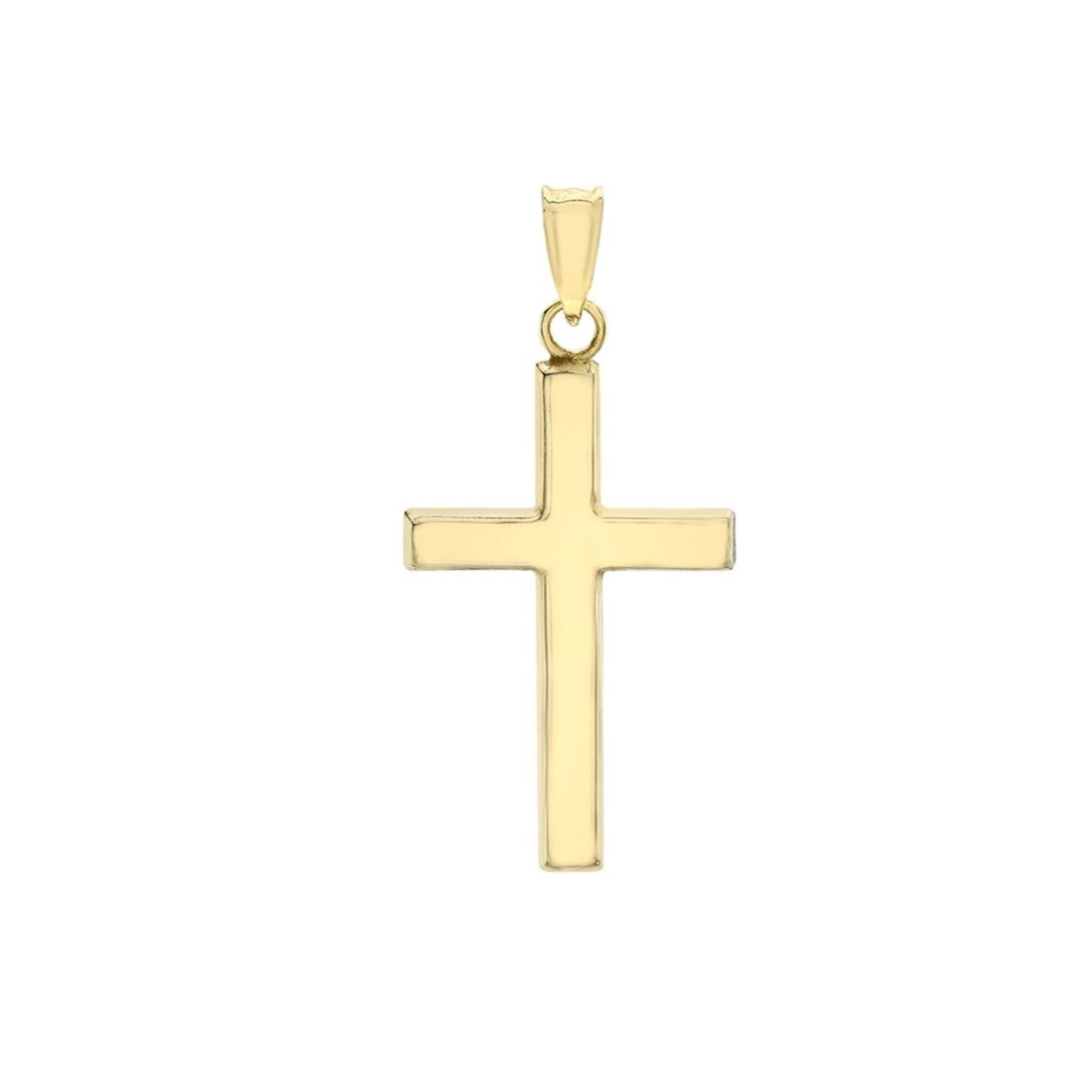 9ct Gold 25mm Cross Pendant, 16" - 20" Chain Length Options, The Perfect Gift - Samuel Perry