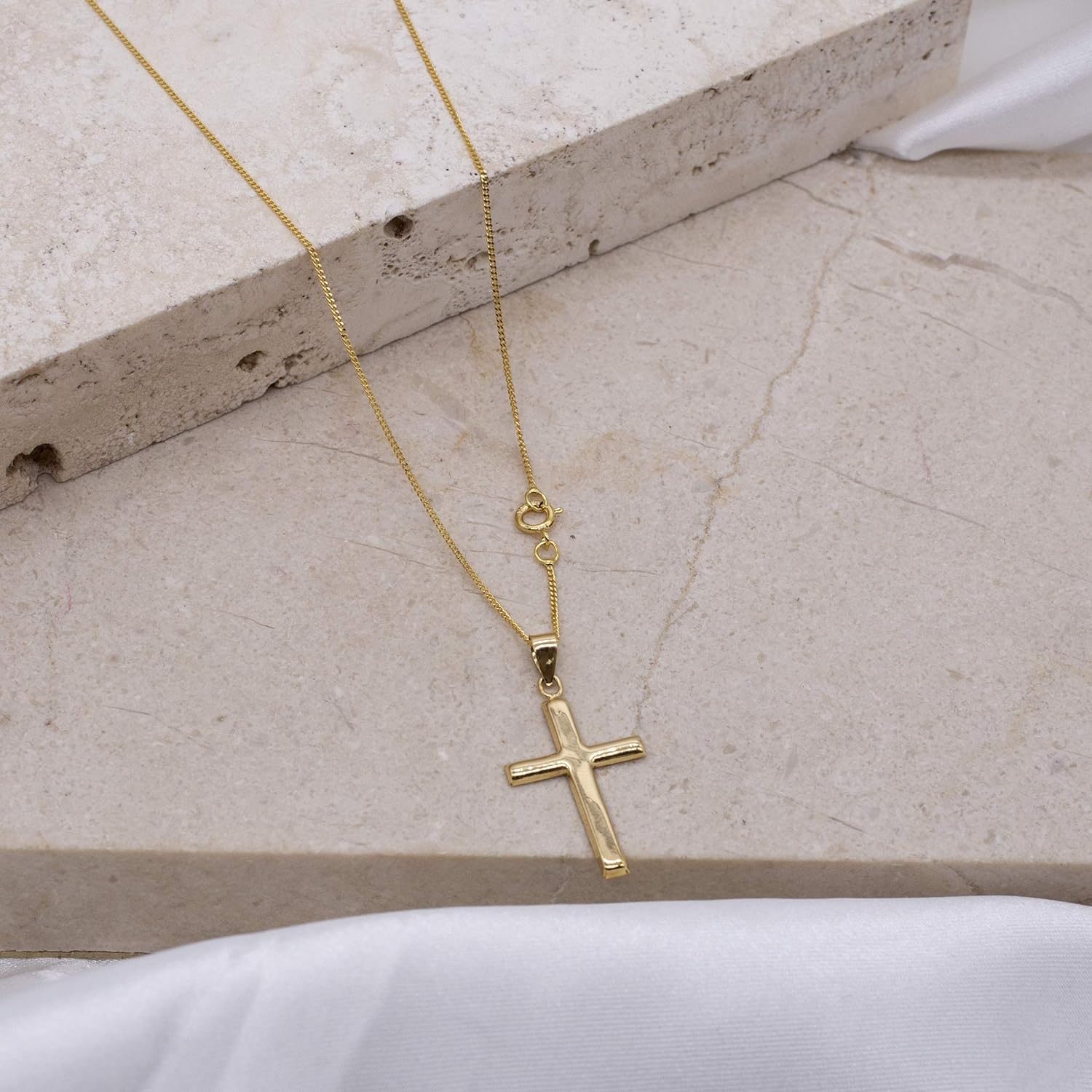 9ct Gold 25mm Cross Pendant, 16" - 20" Chain Length Options, The Perfect Gift - Samuel Perry
