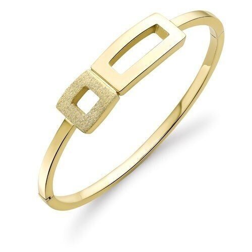 9ct Gold Bangle, Women's Oval Geometric Passion, 3mm, 9.70g, Gift Box Included - Samuel Perry