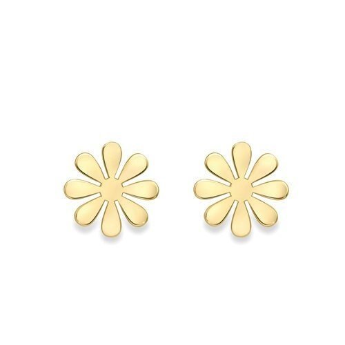 9ct Gold Blooming Flower Stud Earrings, Feminine Touch, 9mm, 1.20g, Gift box included - Samuel Perry