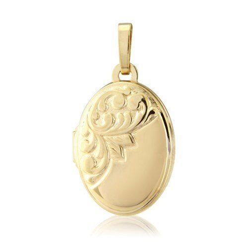 9ct Gold Classic Oval Locket Pendant, Vintage Charm, 15mm, 18" Chain, Gift box included - Samuel Perry