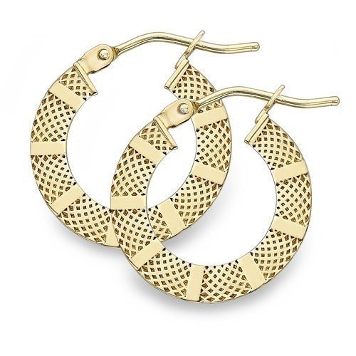 9ct Gold Classic Round Creole Hoops, Sleek Profile, 20mm, 2.10g, Gift box included - Samuel Perry