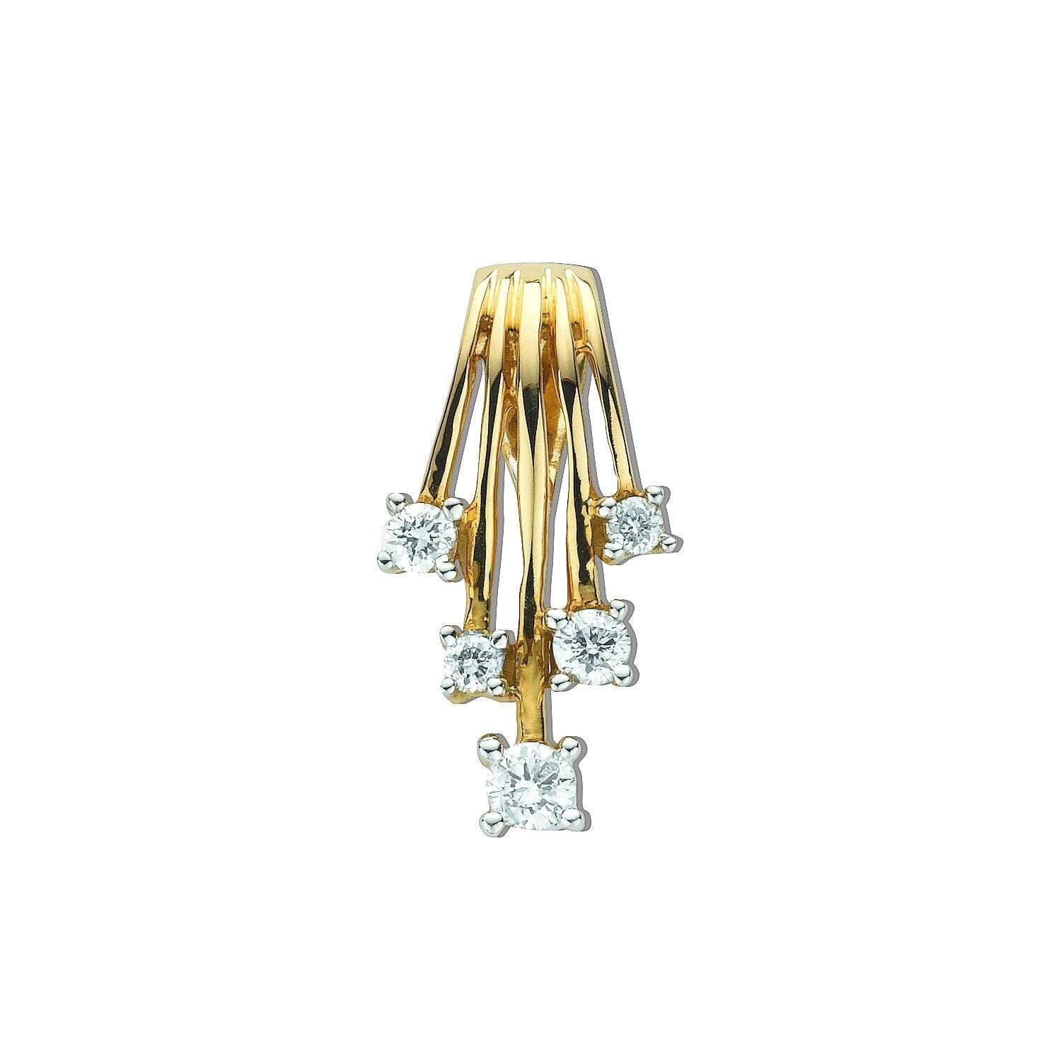 9ct Gold Diamond Drop Pendant, 0.25ct Glamorous Fall, Women's Choice, 16-20" Chain Option, Gift Box Included - Samuel Perry