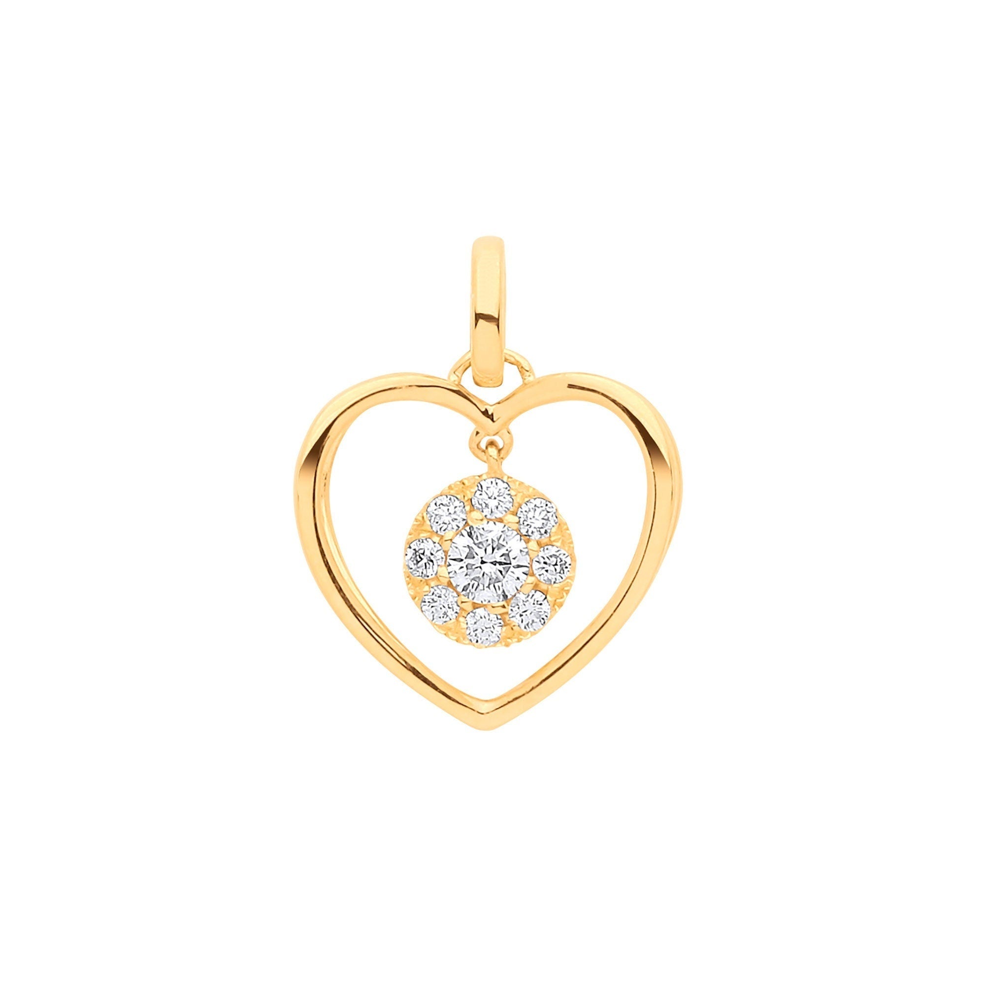 9ct Gold Diamond Heart Necklace, 0.30ct Romantic Sparkle, Feminine 21mm Charm, 16-20" Chain, Gift Box Included - Samuel Perry