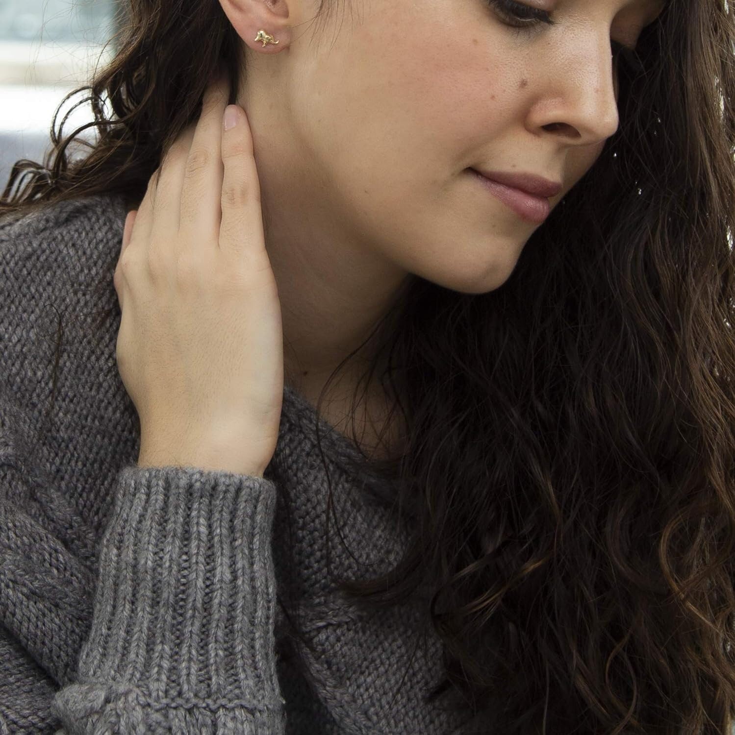 9ct Gold Elephant Earrings - 9mm x 6mm Delicate Charm - Perfect for Everyday Wear - Gift Box Included - Samuel Perry