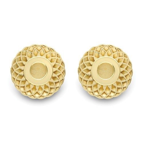 9ct Gold Filigree Round Stud Earrings, Delicate Lacework, 10mm, 1.30g, Gift box included - Samuel Perry
