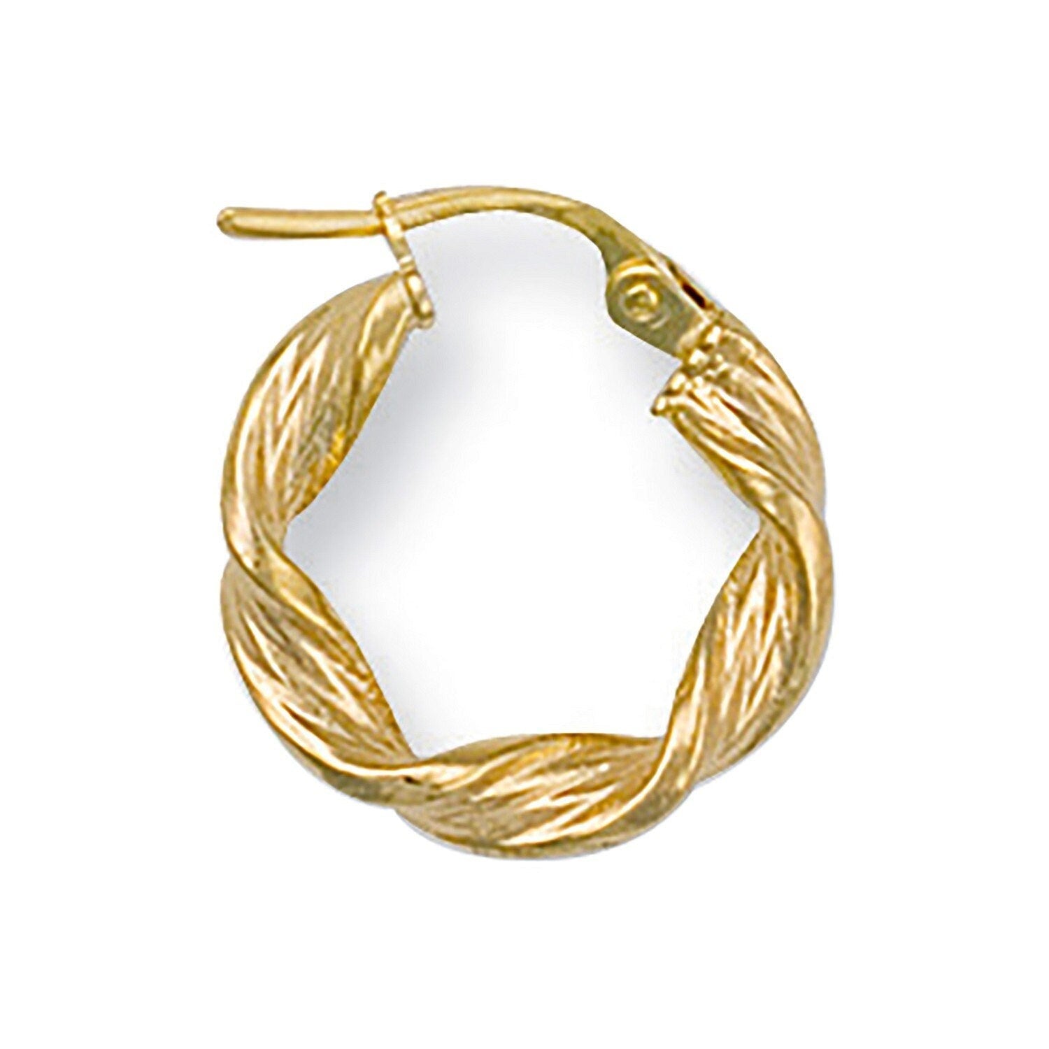 9ct Gold Hoop Earrings, Twisted Round Creole, 17mm/22mm/27mm, Gift Box Included - Samuel Perry