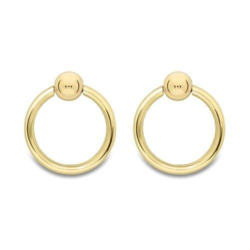 9ct Gold Open Ball Stud Earrings, Modern Design, 15mm, 1.10g, Gift box included