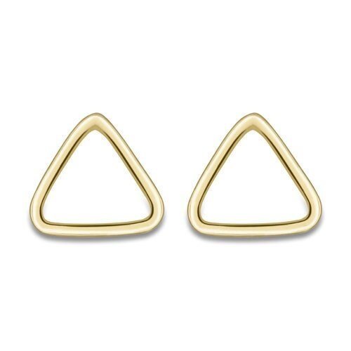9ct Gold Open Triangle Stud Earrings, Contemporary Edge, 20mm, 1.10g, Gift box included - Samuel Perry