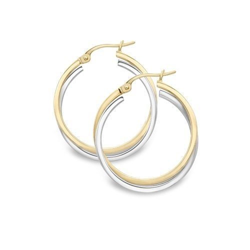 9ct Gold Overlapping Round Creole Hoops, Entwined Elegance, 20mm, 2.20g, Gift box included - Samuel Perry