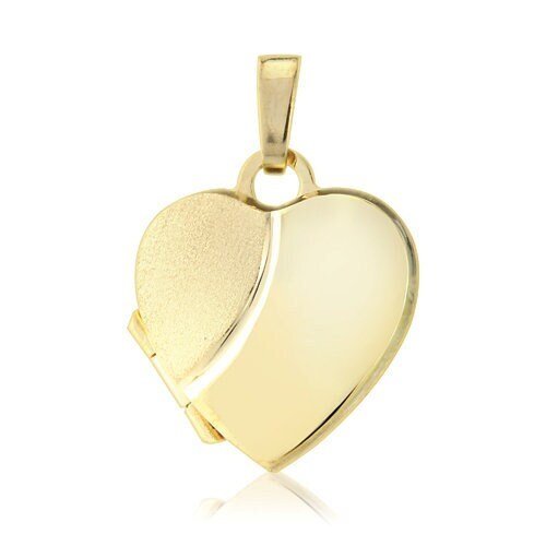 9ct Gold Photo Locket Pendant, Women's Heart Shape, 14mm, 18", Beautiful Gift Box Included - Samuel Perry
