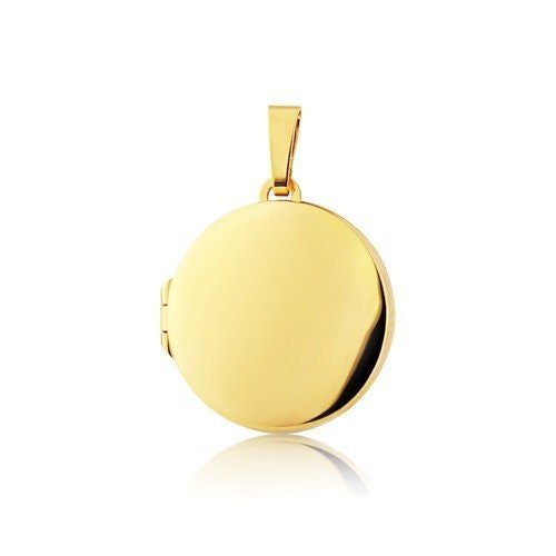 9ct Gold Round Locket Pendant, Timeless Elegance, 24mm, 18" Chain, Gift box included - Samuel Perry