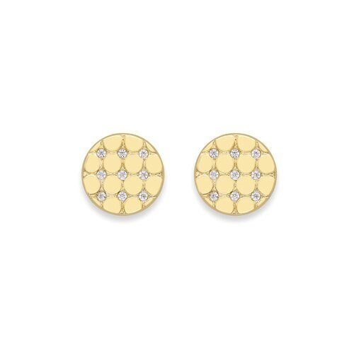 9ct Gold Round Satin Stud Earrings, Timeless Sparkle, 7mm, 0.90g, Gift Box Included - Samuel Perry