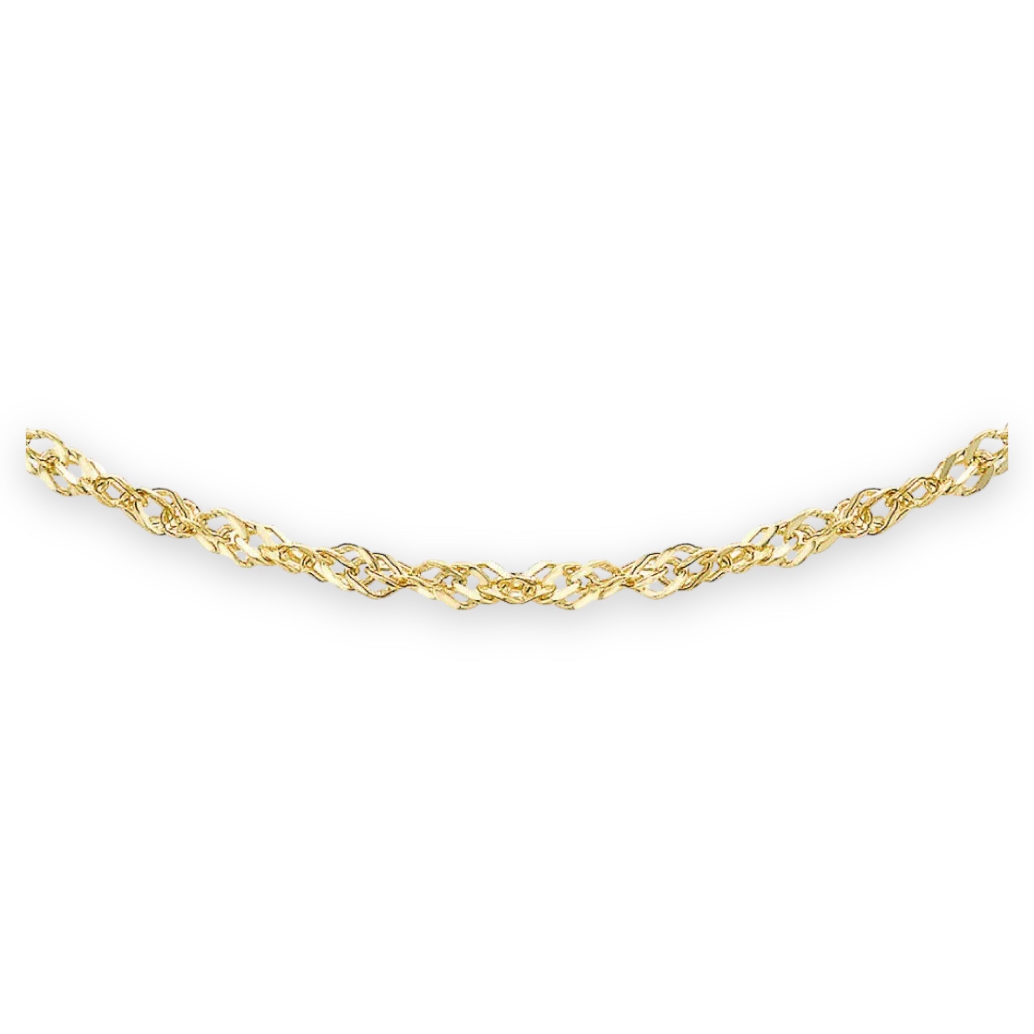 9ct Gold Singapore Chain, Women's, 2mm, 16"-24" - Gift Box Included - Samuel Perry