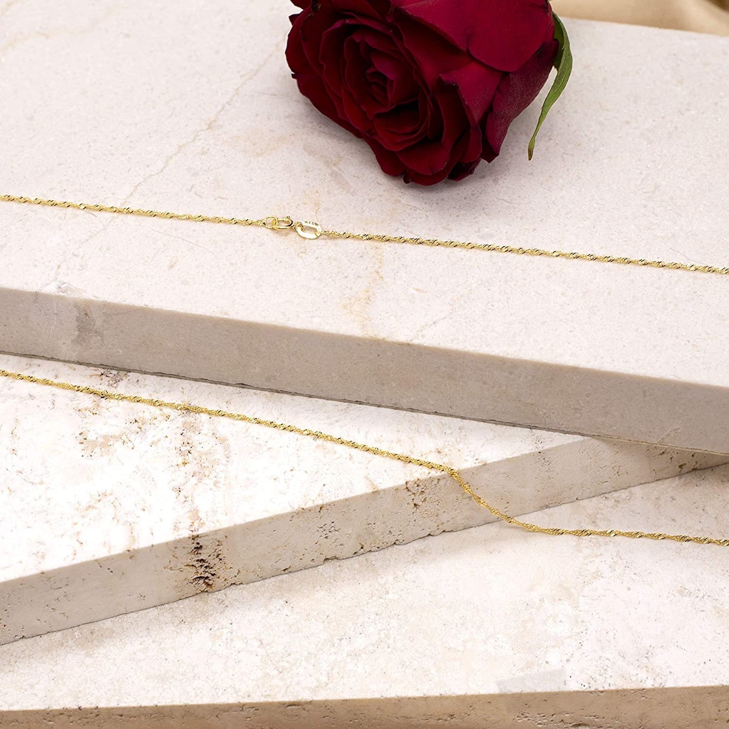 9ct Gold Singapore Curb Chain - 1.2mm - Samuel Perry