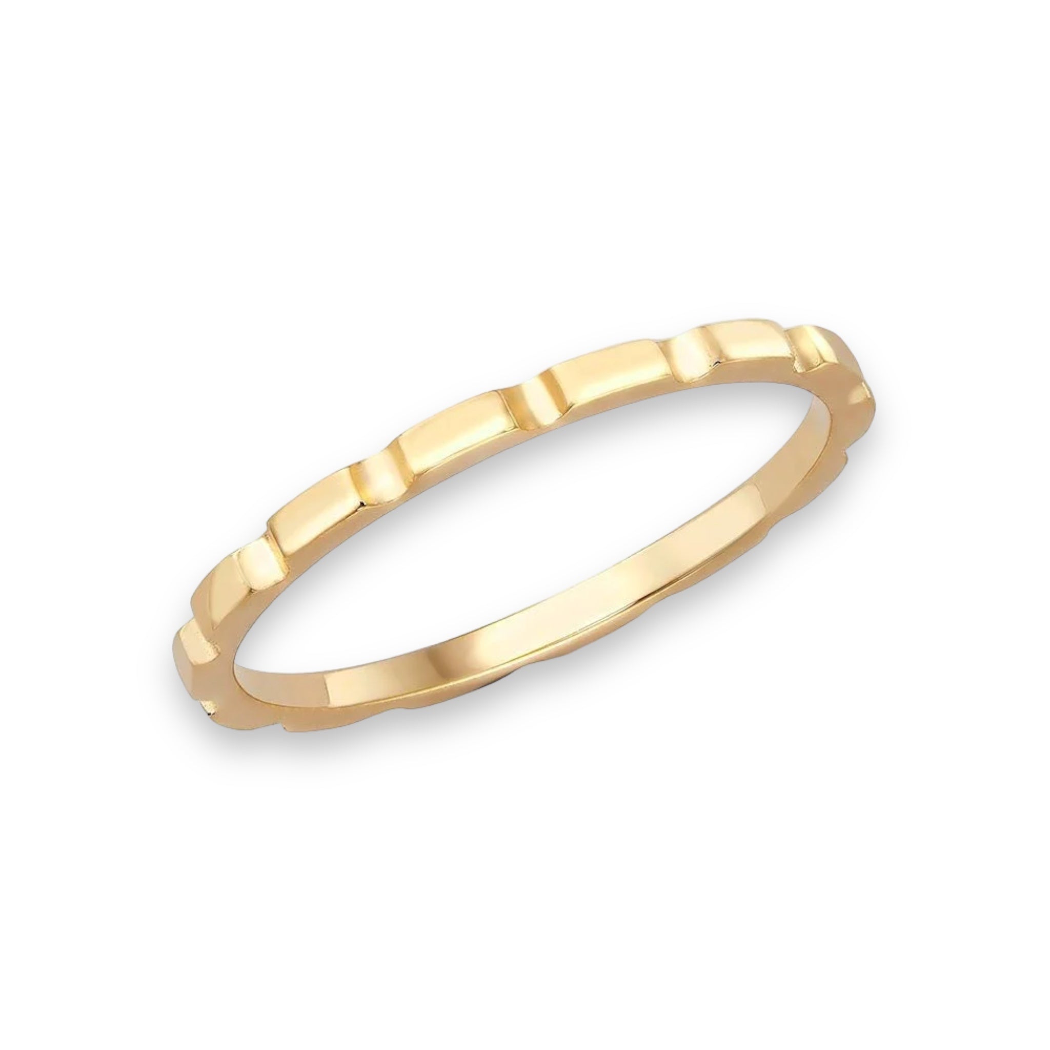 9ct Gold Stacking Ring, Sleek Brick Stack Design, 1.5mm, Available in All Sizes - Samuel Perry