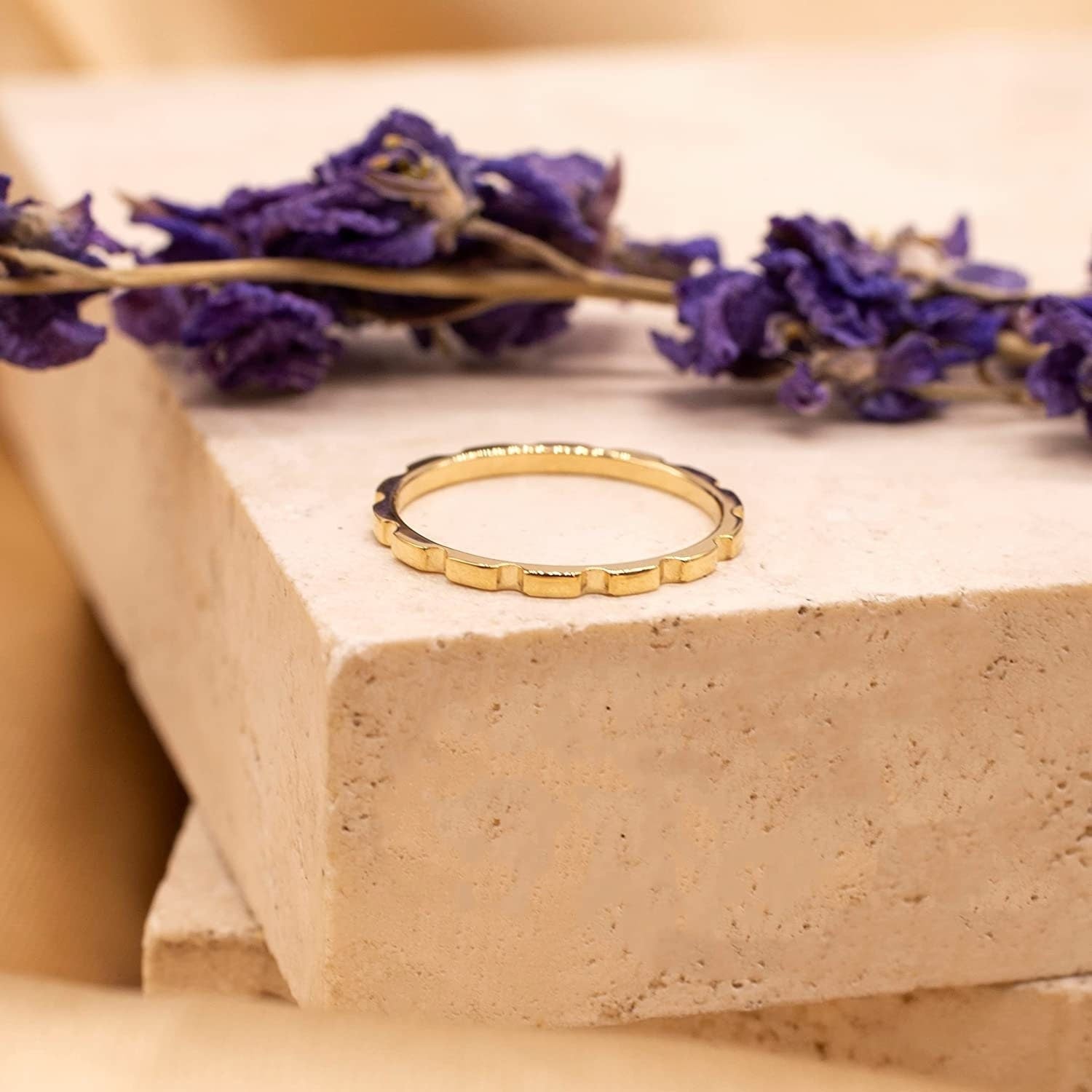 9ct Gold Stacking Ring, Sleek Brick Stack Design, 1.5mm, Available in All Sizes - Samuel Perry