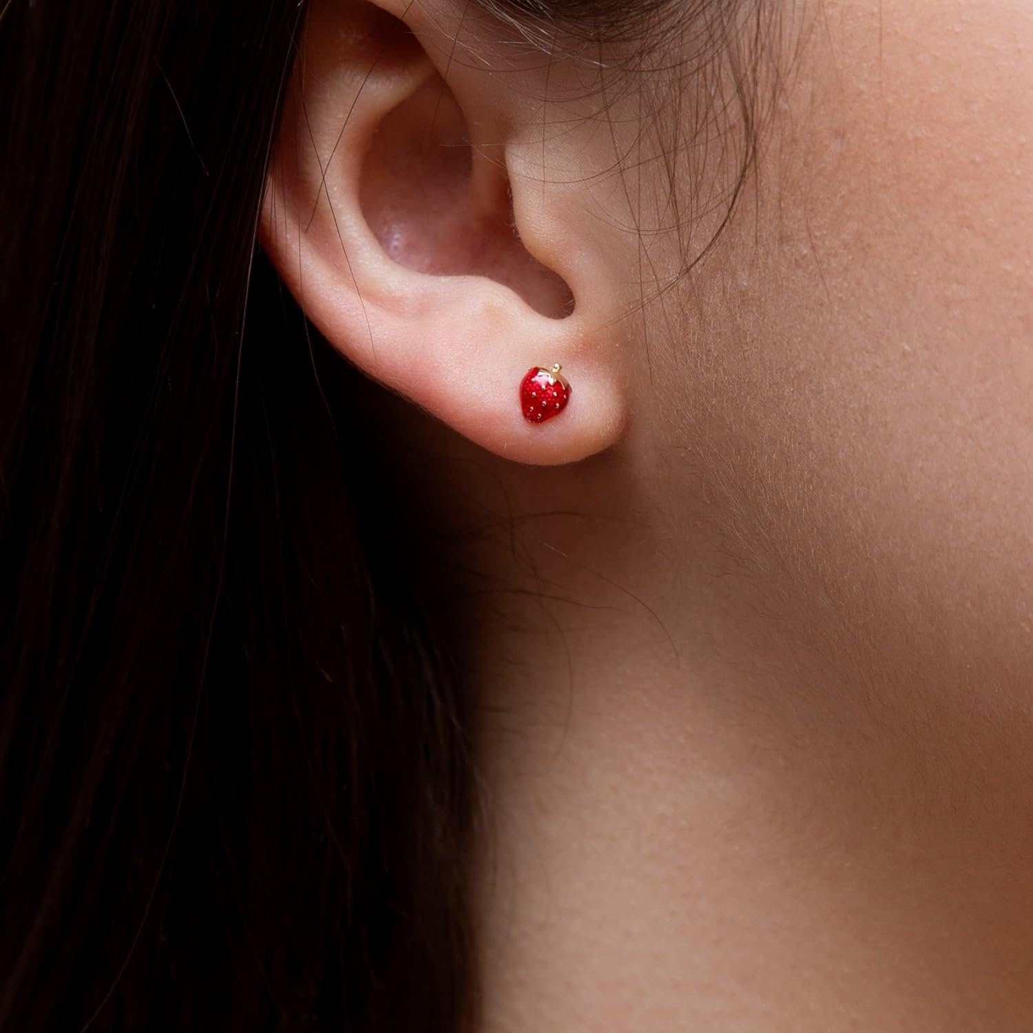9ct Gold Strawberry Stud Earrings - 6mm - Samuel Perry