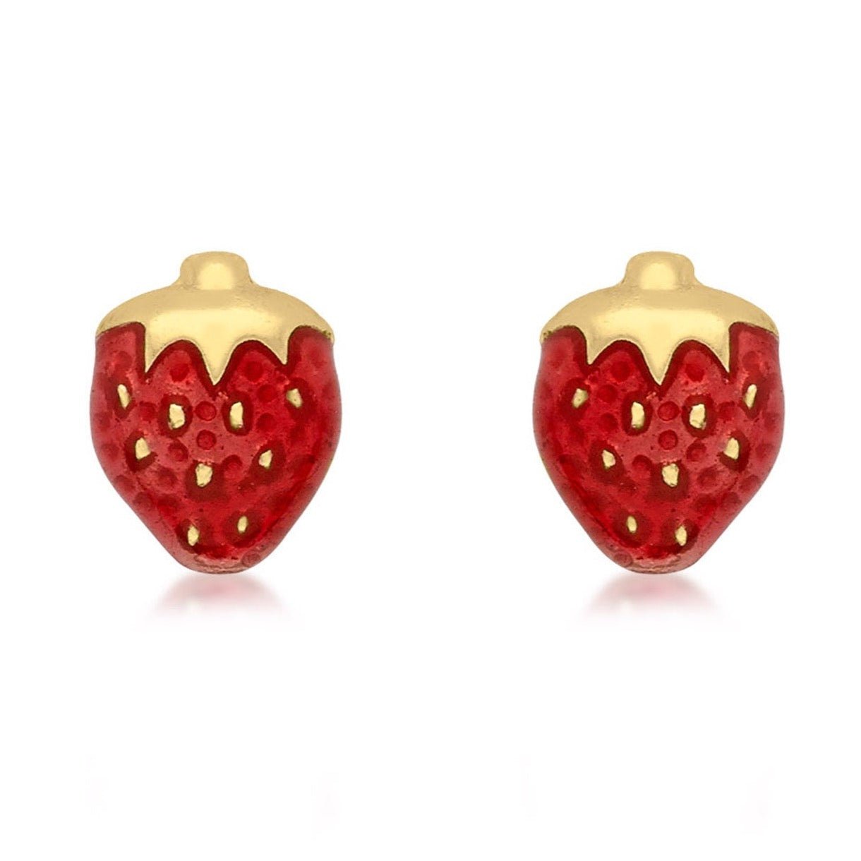 9ct Gold Strawberry Stud Earrings - 6mm - Samuel Perry