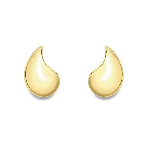 9ct Gold Teardrop Polished Stud Earrings, Classic Elegance, 10mm, 1.20g, Gift box included - Samuel Perry