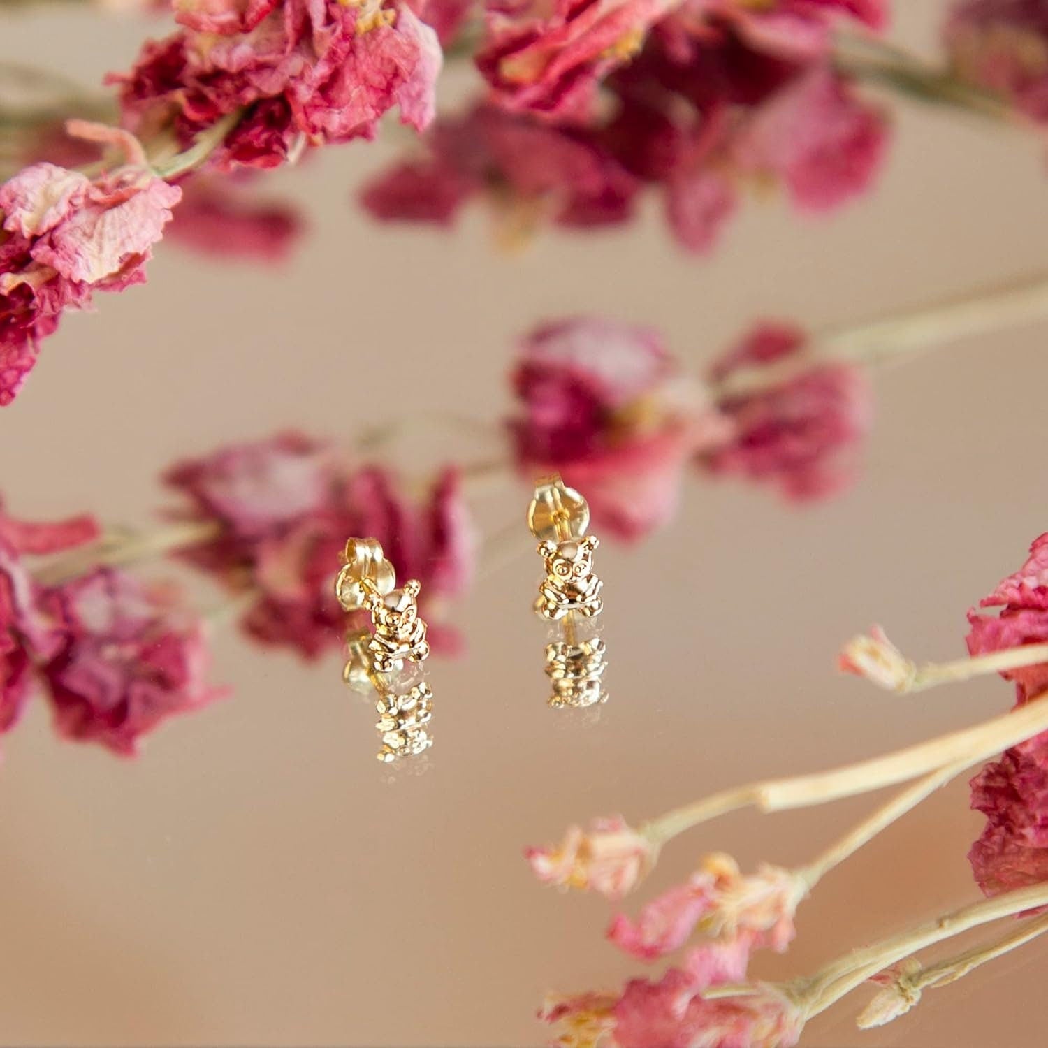 9ct Gold Teddy Bear Earrings - 6mm - Samuel Perry