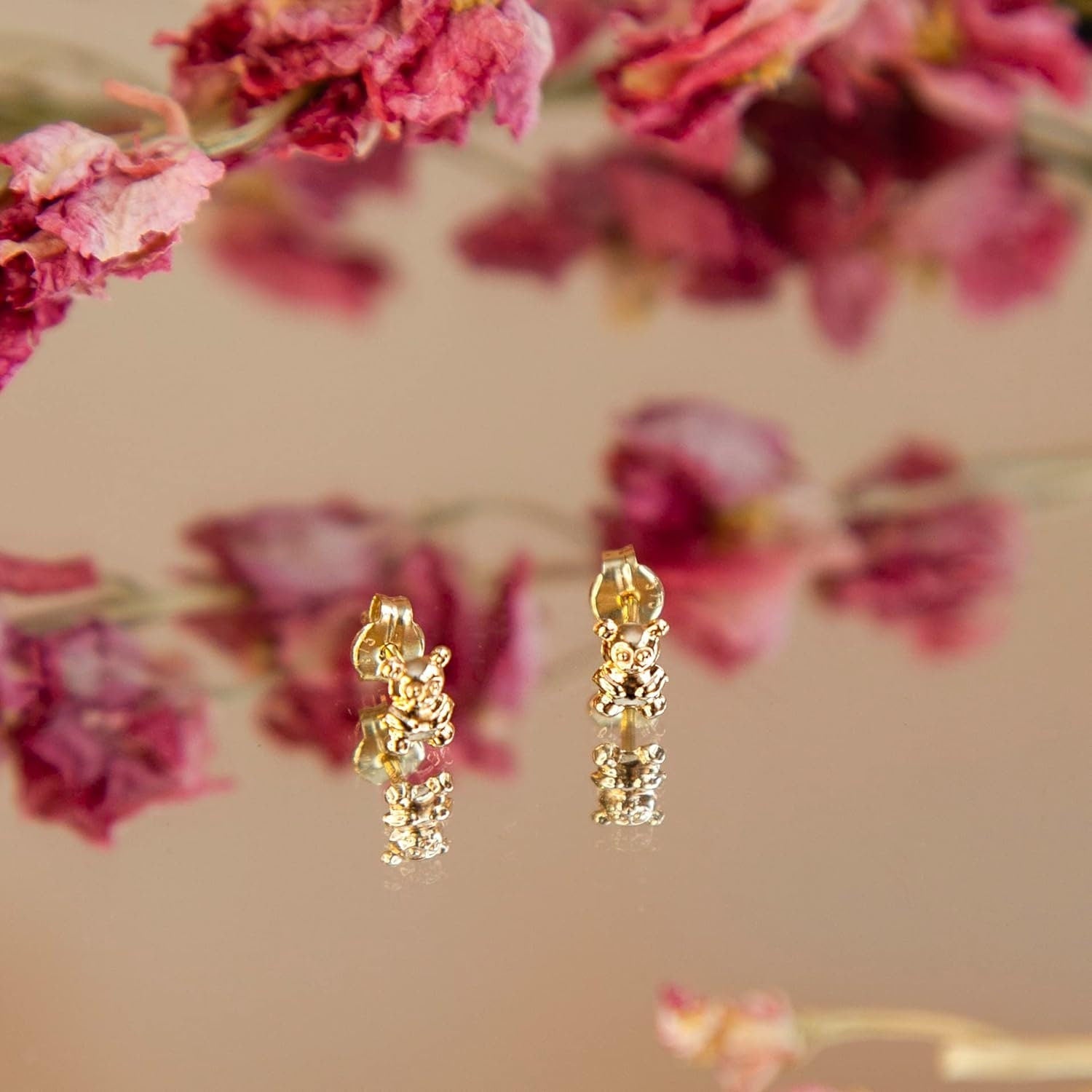9ct Gold Teddy Bear Earrings - 6mm - Samuel Perry