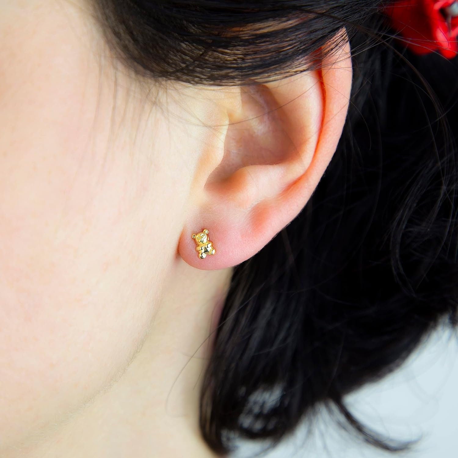 9ct Gold Teddy Bear Earrings - 6mm - Samuel Perry