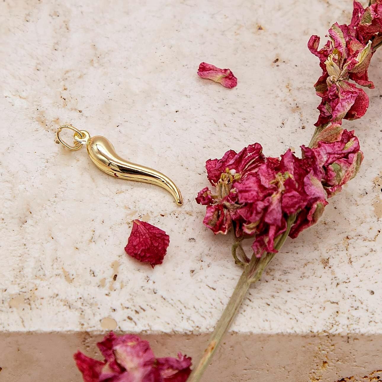 9ct Gold Wave-Horn Pendant Necklace - Perfect and Special Gift - 24mm - 16" to 20" Chain Option - Samuel Perry