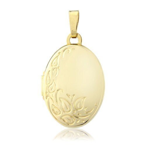 9ct Gold Women's Oval Locket, Timeless Charm, 18mm, 18" Chain, Gift box included - Samuel Perry