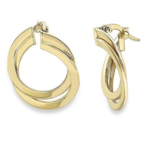 9ct Gold Wrap Around Creole Hoops, Chic Elegance, 12mm, 1.40g, Gift box included - Samuel Perry