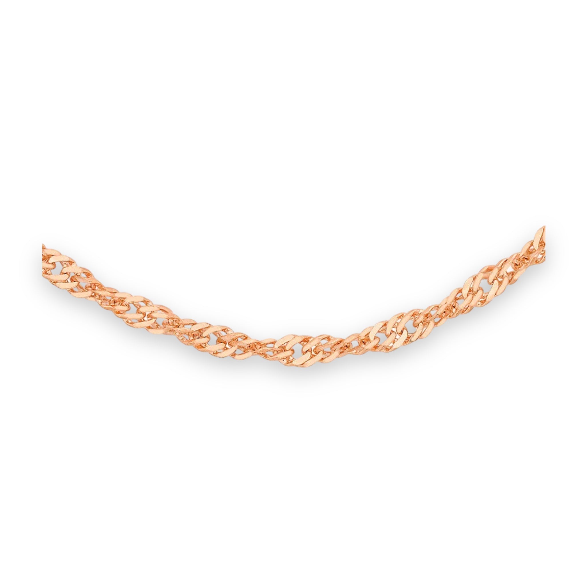 9ct Rose Gold Curb Chain - 1mm - Samuel Perry