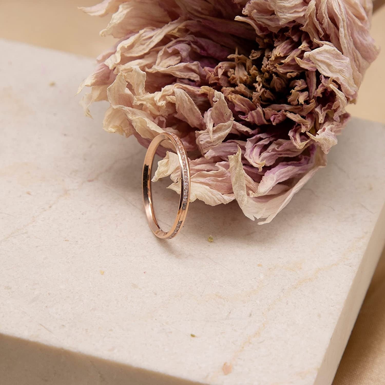 9ct Rose Gold Full Eternity Ring, Sparkling Cubic Zirconia Channel Set, 2mm, Gift Box Included - Samuel Perry