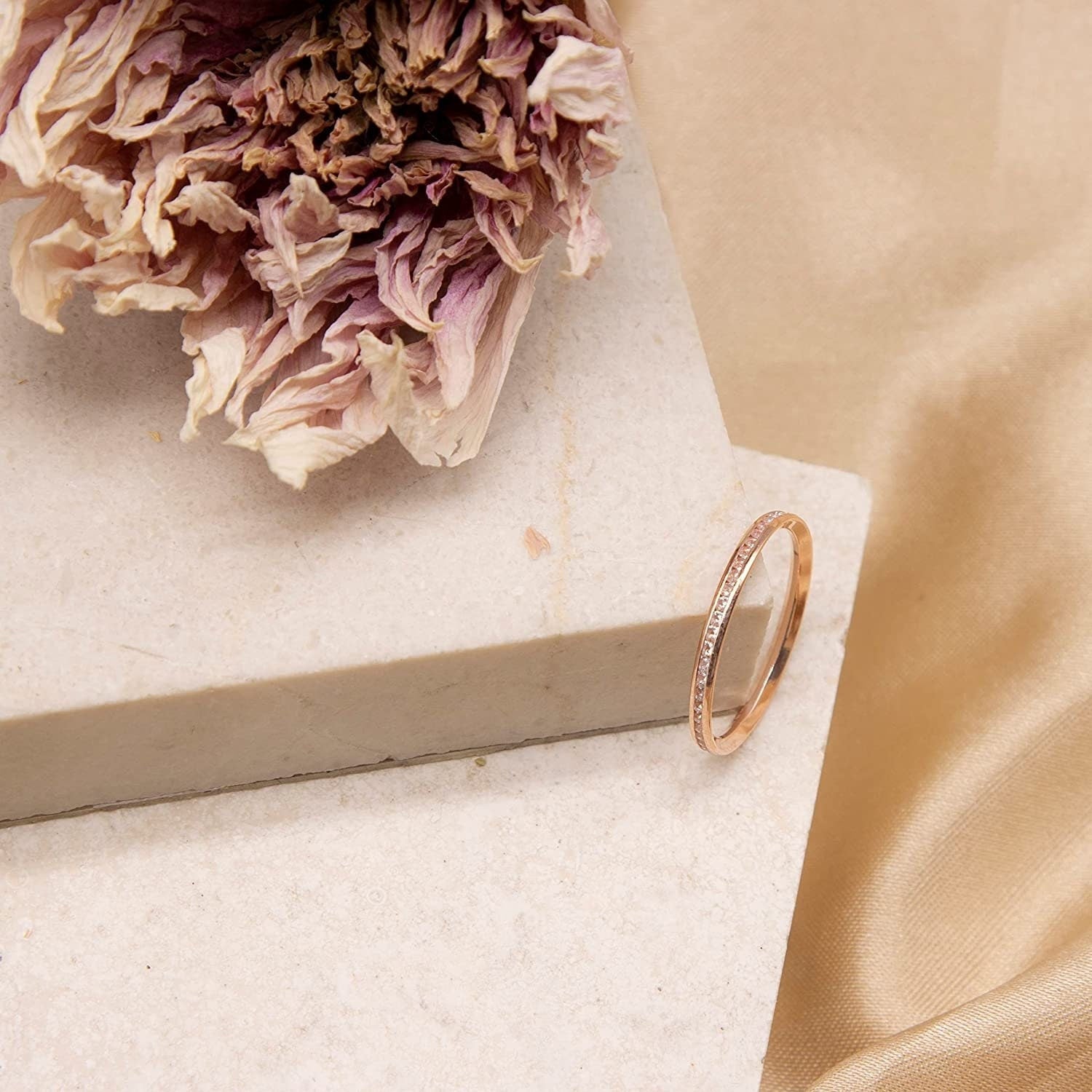 9ct Rose Gold Full Eternity Ring, Sparkling Cubic Zirconia Channel Set, 2mm, Gift Box Included - Samuel Perry