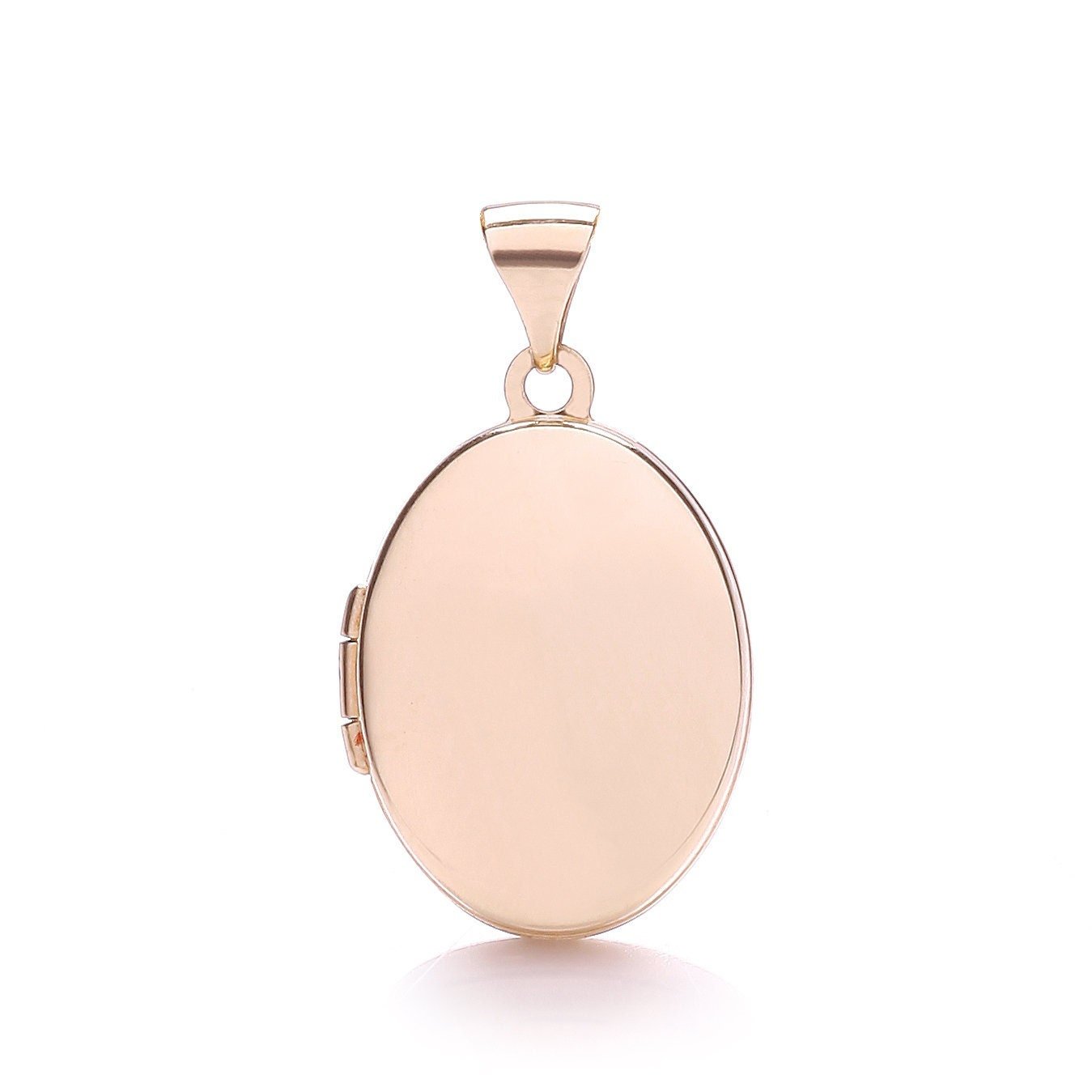 9ct Rose Gold Women's Oval Locket, Hand Polished Glamour, 24mm, Chain Length Options 16" - 20", Gift box included - Samuel Perry