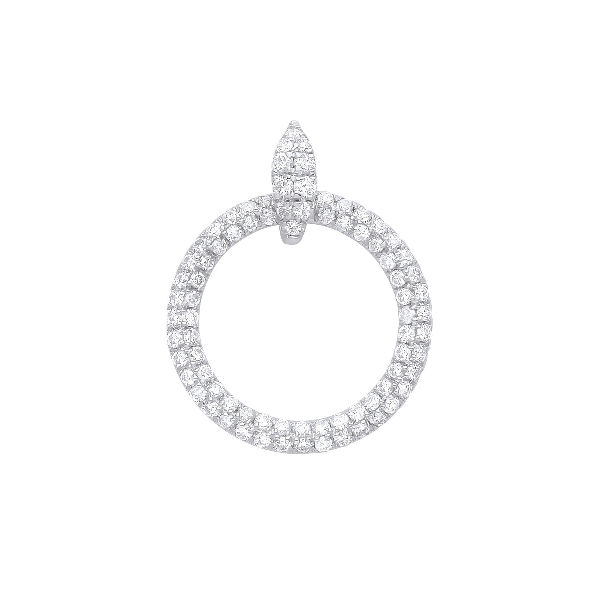 9ct White Gold Circle of Life Diamond Pendant, 0.60ct Eternal Beauty, Timeless 23mm Design, Women's 16-20" Chain, Gift Box Included - Samuel Perry