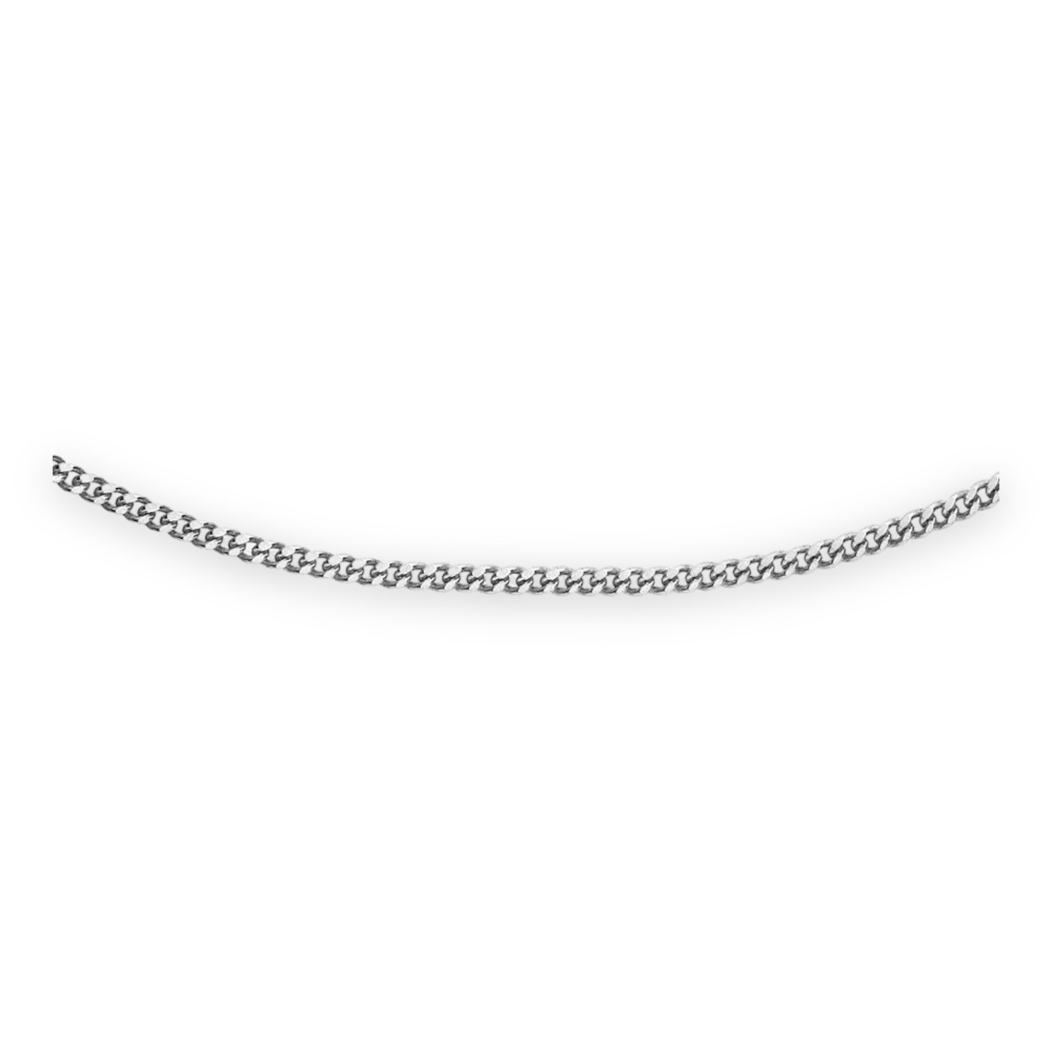 9ct White Gold Curb Chain - 0.6mm - Samuel Perry
