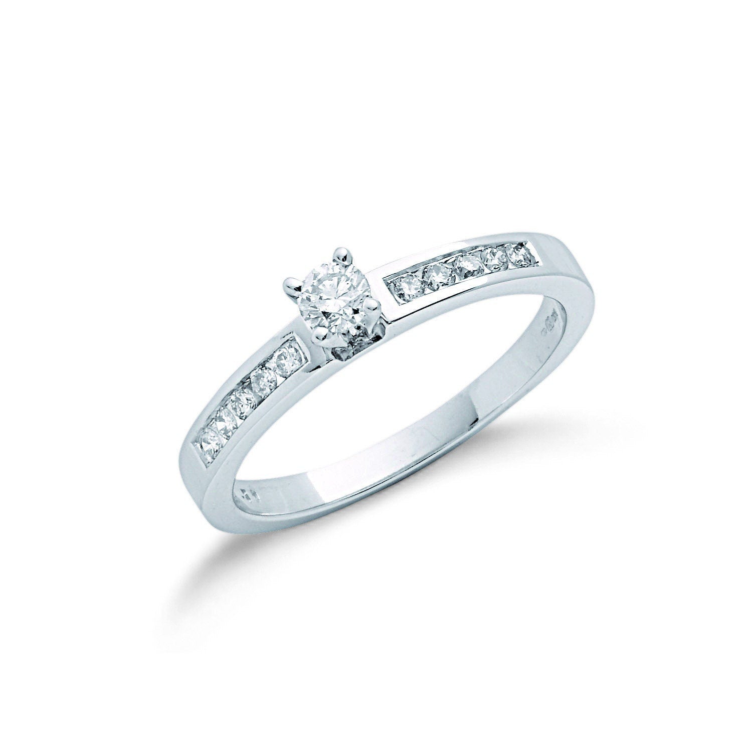 9ct White Gold Diamond Engagement Ring, Timeless Classic, 0.30ct, All Sizes - Samuel Perry
