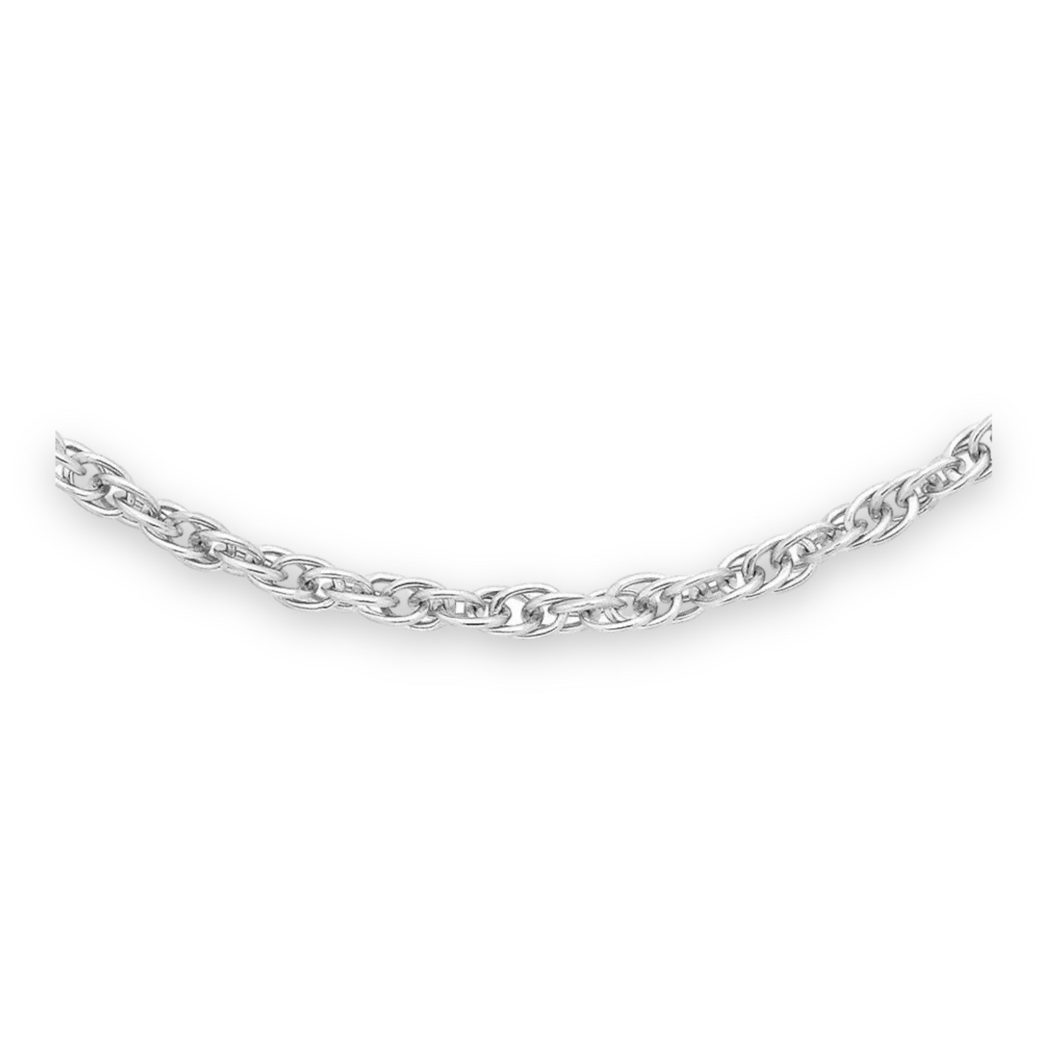 9ct White Gold Prince of Wales Chain - 0.8mm - Samuel Perry