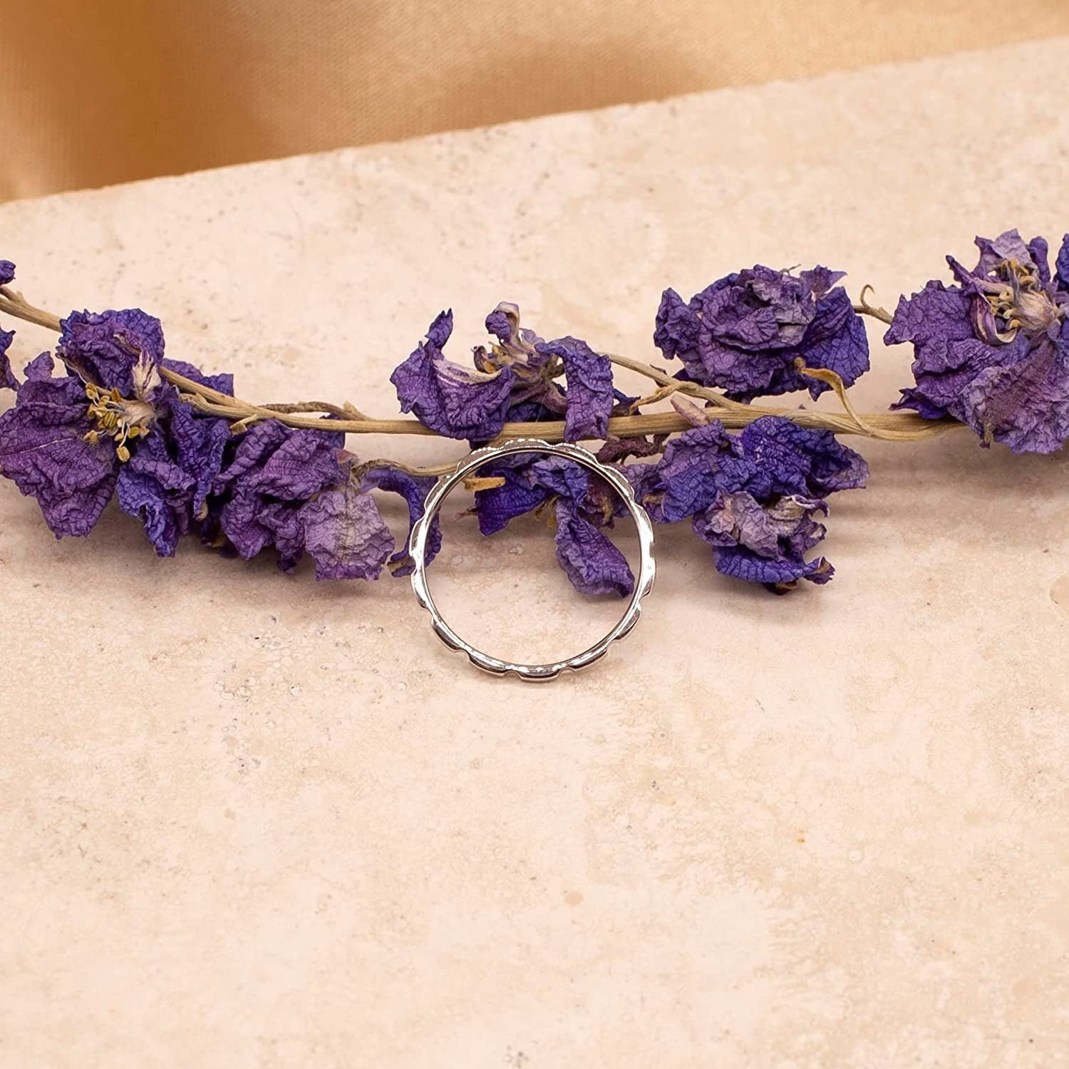 9ct White Gold Stacking Ring, Chic Brick Stack Design, 1.5mm, Gift Box Included - Samuel Perry