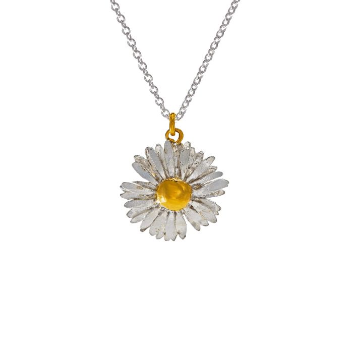Alex Monroe Sterling Silver Big Daisy Necklace - Samuel Perry