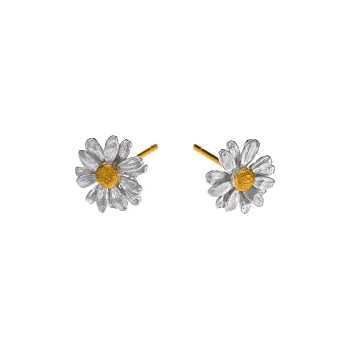 Alex Monroe Sterling Silver Classic Daisy Stud Earrings - Samuel Perry